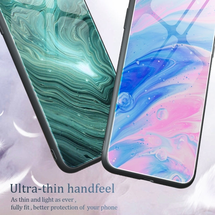 For Huawei Pura 70 Ultra Marble Pattern Glass Protective Phone Case(Green Ocean)
