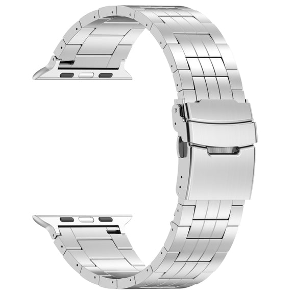 For Apple Watch 42mm Armor 5-bead Titanium Watch Band(Silver)