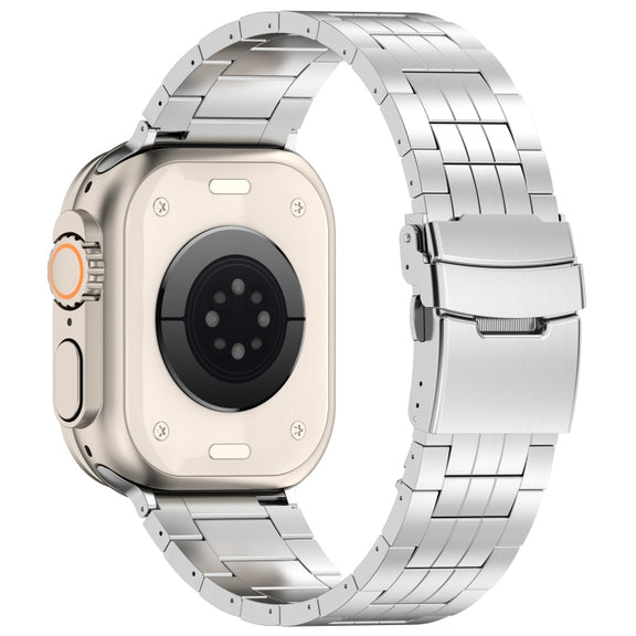 For Apple Watch 42mm Armor 5-bead Titanium Watch Band(Silver)