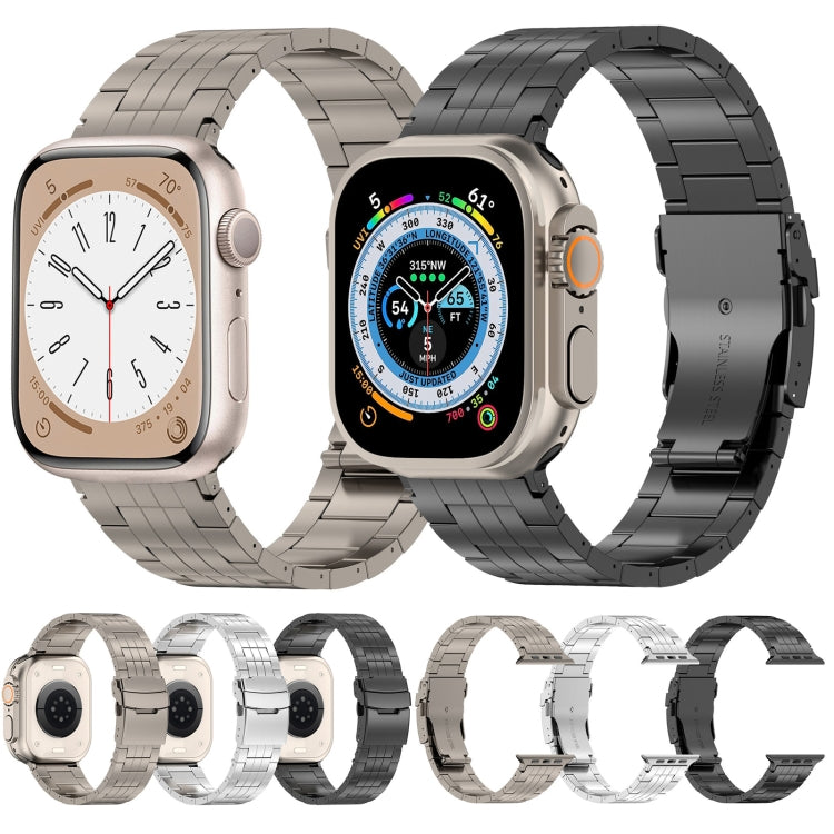 For Apple Watch SE 2023 44mm Armor 5-bead Titanium Watch Band(Black) - Watch Bands by PMc TechLife | Online Shopping South Africa | PMc TechLife | Buy Now Pay Later Mobicred