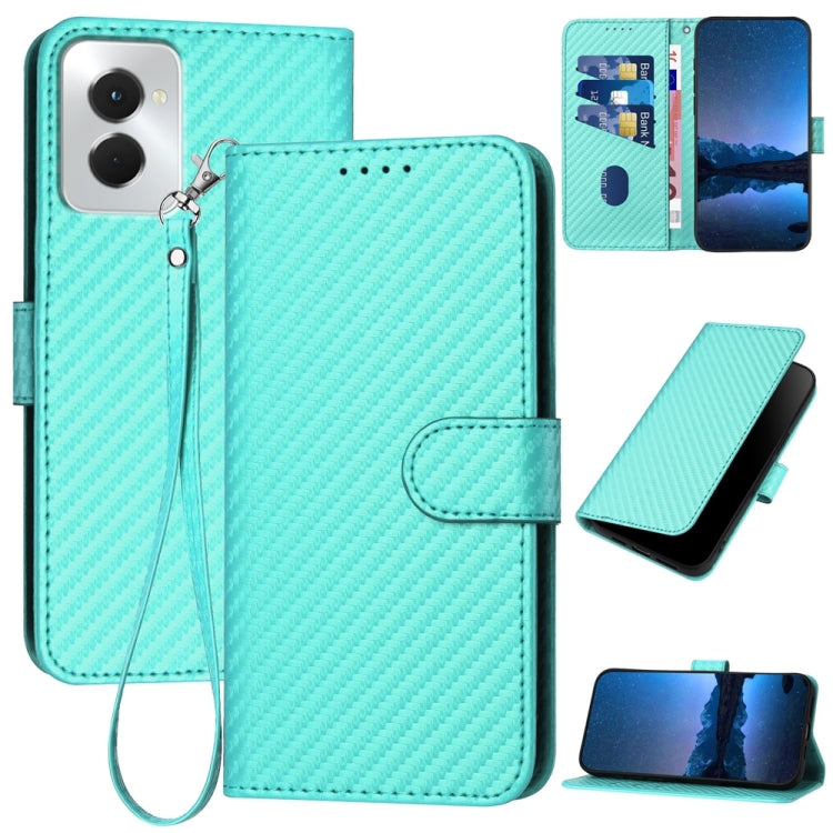 For Motorola Moto G Power 5G 2024 YX0070 Carbon Fiber Buckle Leather Phone Case with Lanyard(Light Blue) - Motorola Cases by PMC Jewellery | Online Shopping South Africa | PMC Jewellery | Buy Now Pay Later Mobicred