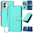 For Motorola Moto G Power 5G 2024 YX0070 Carbon Fiber Buckle Leather Phone Case with Lanyard(Light Blue) - Motorola Cases by PMC Jewellery | Online Shopping South Africa | PMC Jewellery | Buy Now Pay Later Mobicred