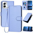 For Motorola Moto G Power 5G 2024 YX0070 Carbon Fiber Buckle Leather Phone Case with Lanyard(Light Purple) - Motorola Cases by PMC Jewellery | Online Shopping South Africa | PMC Jewellery | Buy Now Pay Later Mobicred