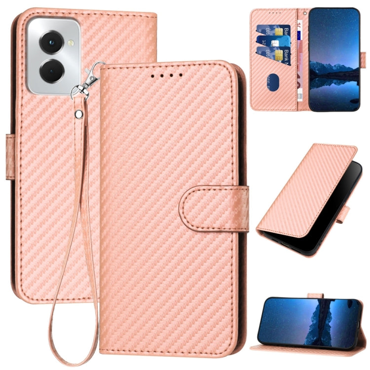 For Motorola Moto G Power 5G 2024 YX0070 Carbon Fiber Buckle Leather Phone Case with Lanyard(Pink) - Motorola Cases by PMC Jewellery | Online Shopping South Africa | PMC Jewellery | Buy Now Pay Later Mobicred