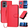 For Motorola Edge 5G 2024 YX0070 Carbon Fiber Buckle Leather Phone Case with Lanyard(Red) - Motorola Cases by PMC Jewellery | Online Shopping South Africa | PMC Jewellery | Buy Now Pay Later Mobicred