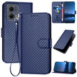 For Motorola Edge 5G 2024 YX0070 Carbon Fiber Buckle Leather Phone Case with Lanyard(Royal Blue) - Motorola Cases by PMC Jewellery | Online Shopping South Africa | PMC Jewellery | Buy Now Pay Later Mobicred