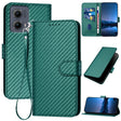 For Motorola Edge 5G 2024 YX0070 Carbon Fiber Buckle Leather Phone Case with Lanyard(Dark Green) - Motorola Cases by PMC Jewellery | Online Shopping South Africa | PMC Jewellery | Buy Now Pay Later Mobicred