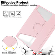 For iPad Pro 13 2024 Transparent Rotation Smart Leather Tablet Case(Pink)