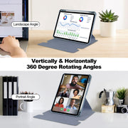 For iPad Air 13 2024 Transparent Rotation Smart Leather Tablet Case(Lavender)