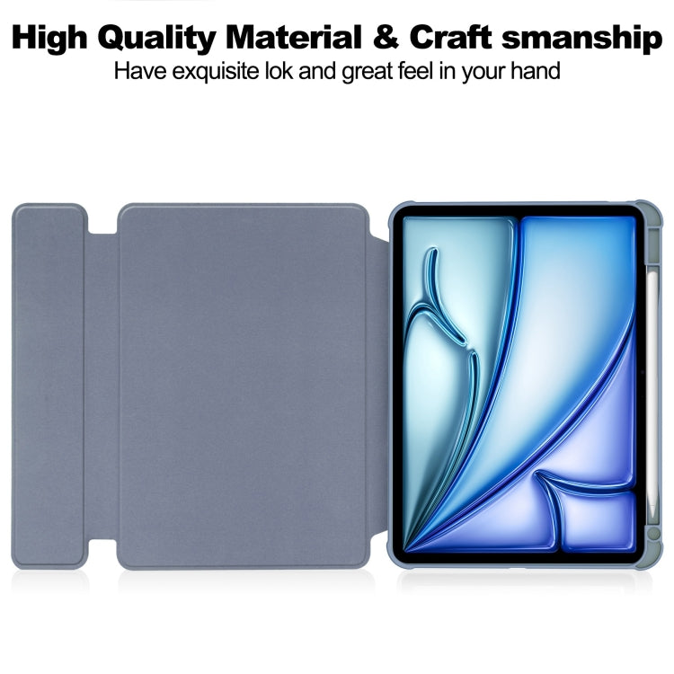 For iPad Air 11 2025 / 2024 Transparent Rotation Smart Leather Tablet Case(Lavender)