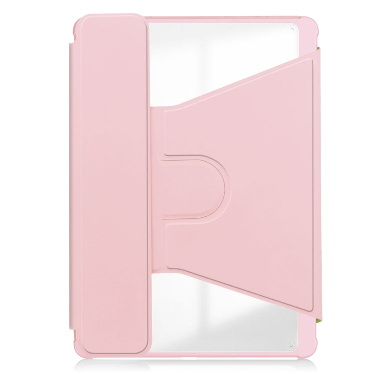 For iPad Air 11 2024 Transparent Rotation Smart Leather Tablet Case(Pink) - iPad Air 11 2024 Cases by PMC TechLife | Online Shopping South Africa | PMC TechLife | Buy Now Pay Later Mobicred