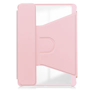 For iPad Air 11 2024 Transparent Rotation Smart Leather Tablet Case(Pink)