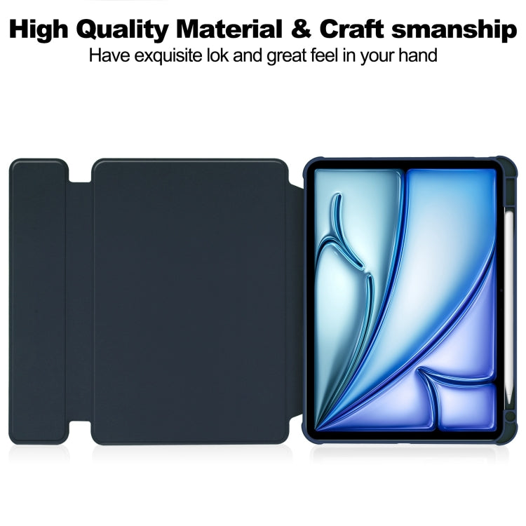 For iPad Air 11 2024 Transparent Rotation Smart Leather Tablet Case(Dark Blue) - iPad Air 11 2024 Cases by PMC TechLife | Online Shopping South Africa | PMC TechLife | Buy Now Pay Later Mobicred