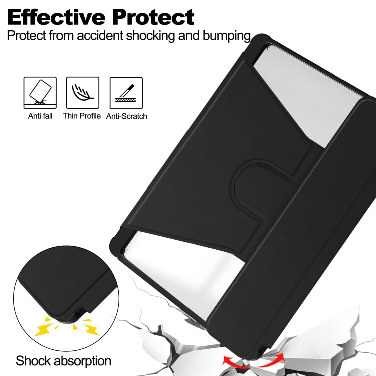 For iPad Pro 11 2024 Transparent Rotation Smart Leather Tablet Case(Black) - iPad Pro 11 2024 Cases by PMC TechLife | Online Shopping South Africa | PMC TechLife | Buy Now Pay Later Mobicred