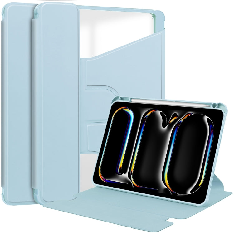For iPad Pro 11 2024 Transparent Rotation Smart Leather Tablet Case(Sky Blue) - iPad Pro 11 2024 Cases by PMC TechLife | Online Shopping South Africa | PMC TechLife | Buy Now Pay Later Mobicred
