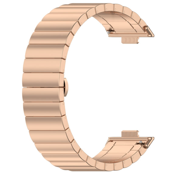 For Huawei Watch Fit3 One Bead Stainless Steel Watch Band(Rose Gold)