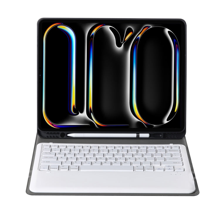 For iPad Pro 13 2024 A13B Detachable Ultra-Thin Bluetooth Keyboard Leather Tablet Case with Pen Slot(Gold)