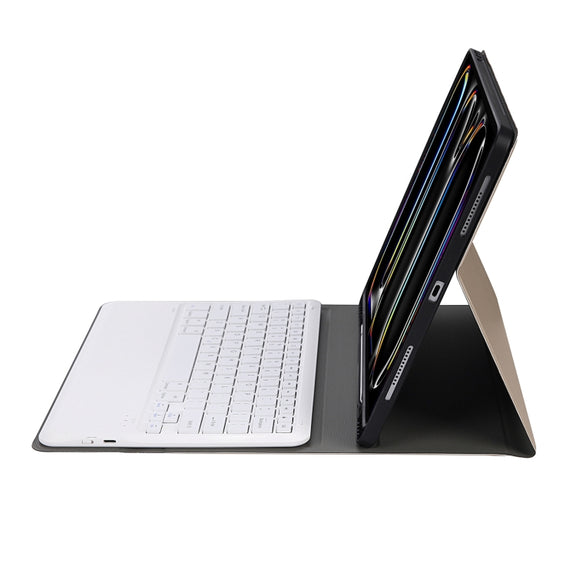 For iPad Pro 13 2024 A13B Detachable Ultra-Thin Bluetooth Keyboard Leather Tablet Case with Pen Slot(Gold)