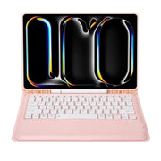 For iPad Pro 13 2024 A13B Detachable Ultra-Thin Bluetooth Keyboard Leather Tablet Case with Pen Slot(Pink)