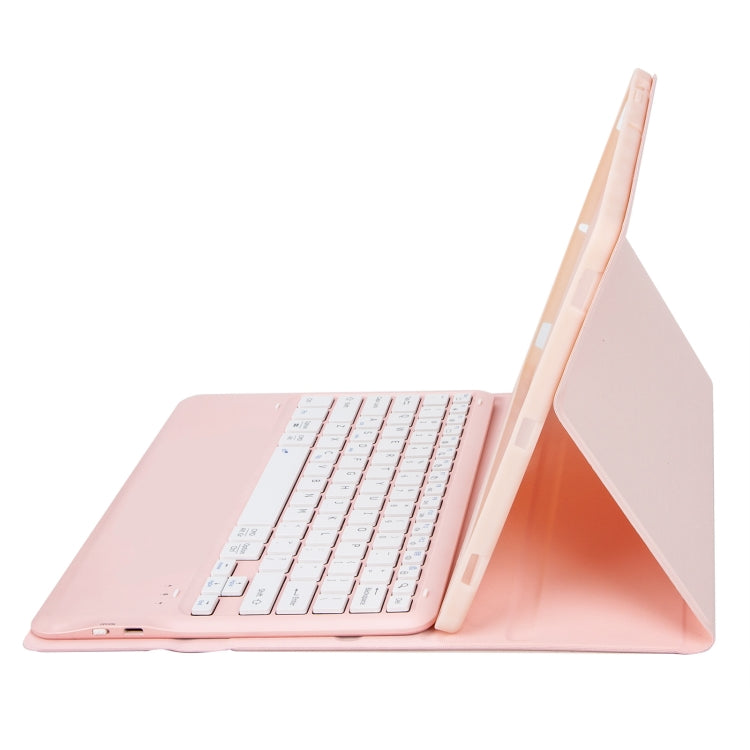 For iPad Pro 13 2024 A13B Detachable Ultra-Thin Bluetooth Keyboard Leather Tablet Case with Pen Slot(Pink)