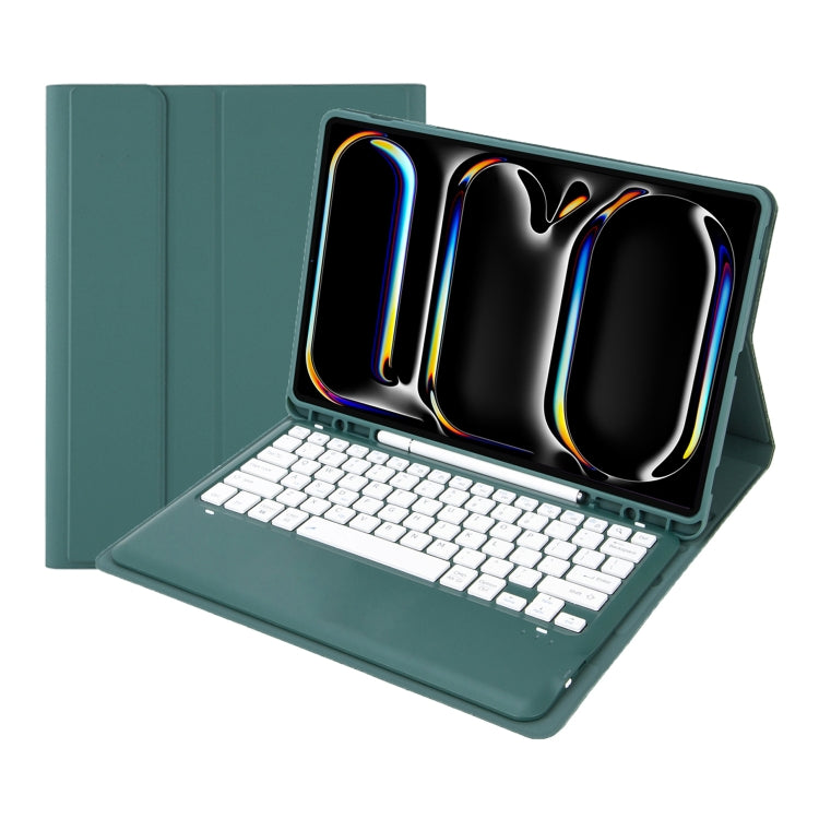 For iPad Pro 13 2024 A13B Detachable Ultra-Thin Bluetooth Keyboard Leather Tablet Case with Pen Slot(Dark Green) - For iPad Pro by PMC TechLife | Online Shopping South Africa | PMC TechLife | Buy Now Pay Later Mobicred