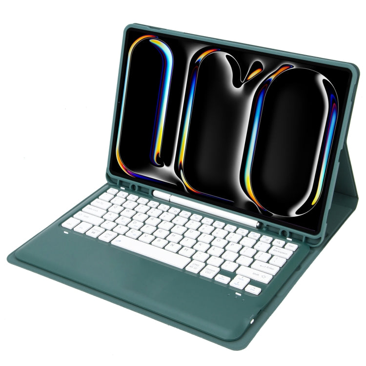 For iPad Pro 13 2024 A13B Detachable Ultra-Thin Bluetooth Keyboard Leather Tablet Case with Pen Slot(Dark Green) - For iPad Pro by PMC TechLife | Online Shopping South Africa | PMC TechLife | Buy Now Pay Later Mobicred