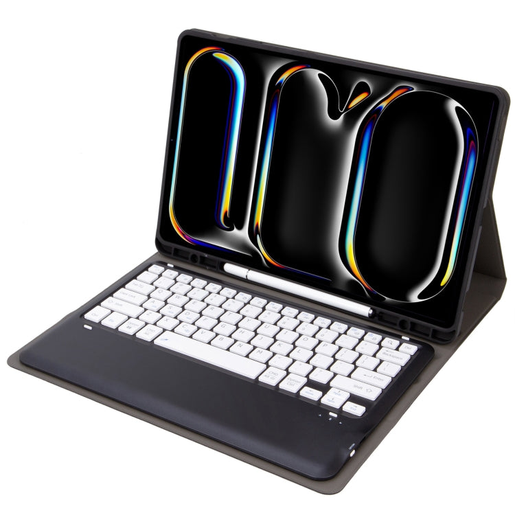For iPad Pro 13 2024 A13B Detachable Ultra-Thin Bluetooth Keyboard Leather Tablet Case with Pen Slot(Black White) - For iPad Pro by PMC TechLife | Online Shopping South Africa | PMC TechLife | Buy Now Pay Later Mobicred