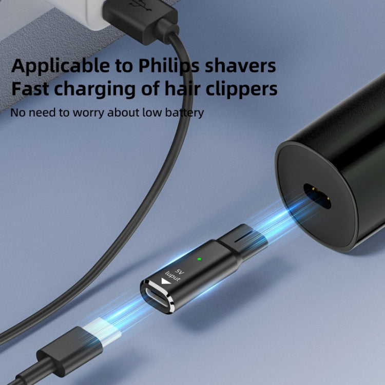 Shaver / Clipper Charging Adapter for Philips, Interface:Type-C to 5V Single Slot(Black) - Shavers Parts & Accessories by PMC TechLife | Online Shopping South Africa | PMC TechLife | Buy Now Pay Later Mobicred