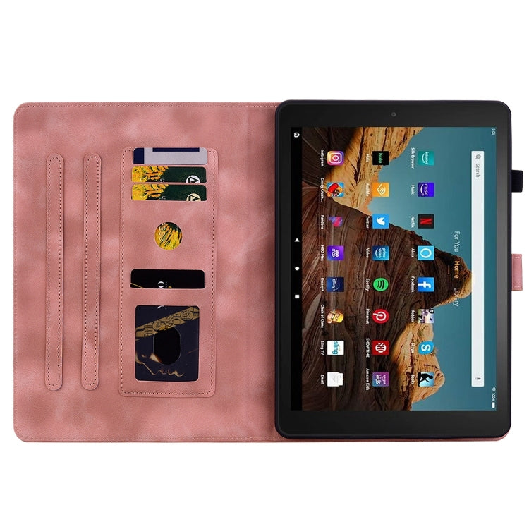 For Amazon Fire HD10 2023 Lily Embossed Leather Tablet Case(Pink) - Amazon by PMC TechLife | Online Shopping South Africa | PMC TechLife | Buy Now Pay Later Mobicred