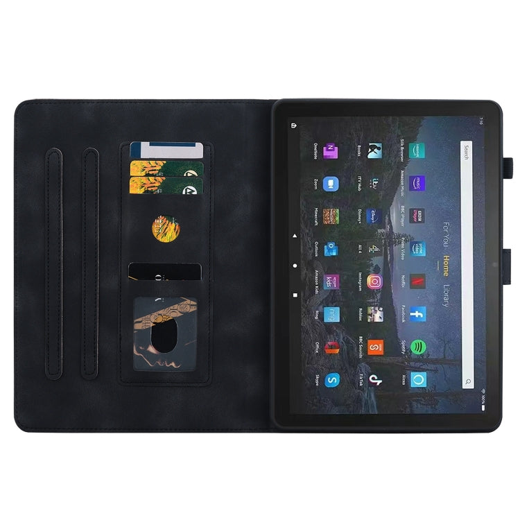 For Amazon Fire Max 11 Lily Embossed Leather Tablet Case(Black) - Amazon by PMC TechLife | Online Shopping South Africa | PMC TechLife | Buy Now Pay Later Mobicred