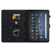 For Amazon Fire Max 11 Lily Embossed Leather Tablet Case(Black)