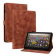 For Amazon Fire HD10 2019/2017 Lily Embossed Leather Smart Tablet Case(Brown) - Amazon by PMC TechLife | Online Shopping South Africa | PMC TechLife | Buy Now Pay Later Mobicred
