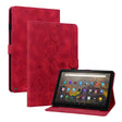 For Amazon Fire HD10 2019/2017 Lily Embossed Leather Smart Tablet Case(Red) - Amazon by PMC TechLife | Online Shopping South Africa | PMC TechLife | Buy Now Pay Later Mobicred