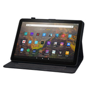 For Amazon Fire HD10 / HD10 Plus 2021 Lily Embossed Leather Smart Tablet Case(Black)