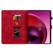 For Lenovo Tab M11/Xiaoxin Pad 11 2024 Lily Embossed Leather Tablet Case(Red)