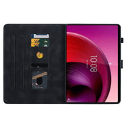 For Lenovo Tab M11/Xiaoxin Pad 11 2024 Lily Embossed Leather Tablet Case(Black)