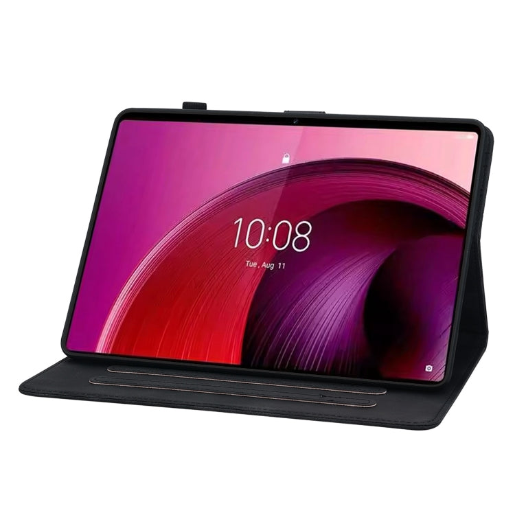 For Lenovo Tab M11/Xiaoxin Pad 11 2024 Lily Embossed Leather Tablet Case(Black) - Lenovo by PMC Jewellery | Online Shopping South Africa | PMC Jewellery | Buy Now Pay Later Mobicred