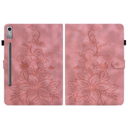 For Lenovo Tab P12 12.7 Lily Embossed Leather Tablet Case(Pink)
