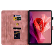 For Lenovo Tab P12 12.7 Lily Embossed Leather Tablet Case(Pink)
