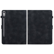 For Lenovo Tab P12 12.7 Lily Embossed Leather Tablet Case(Black)