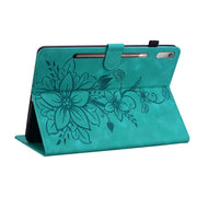 For Lenovo Tab P11 Pro Gen 2 11.2 Lily Embossed Leather Tablet Case(Green)