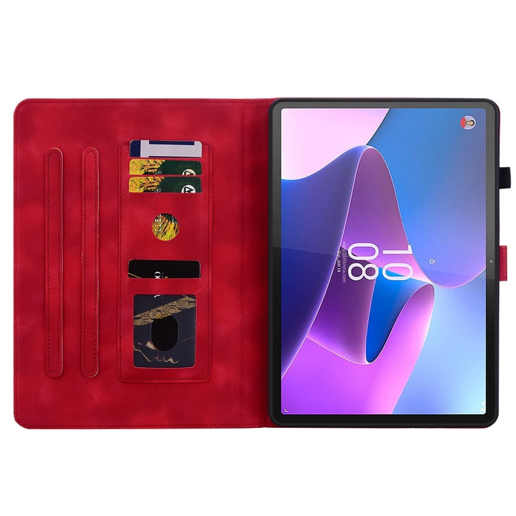 For Lenovo Tab P11 Pro Gen 2 11.2 Lily Embossed Leather Tablet Case(Red)