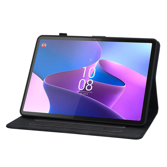 For Lenovo Tab P11 Pro Gen 2 11.2 Lily Embossed Leather Tablet Case(Black)