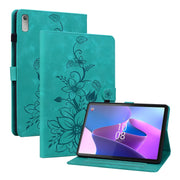 For Lenovo Tab P11 Gen 2 11.5 Lily Embossed Leather Tablet Case(Green)