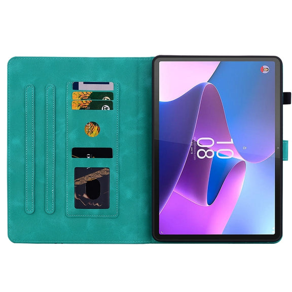 For Lenovo Tab P11 Gen 2 11.5 Lily Embossed Leather Tablet Case(Green)