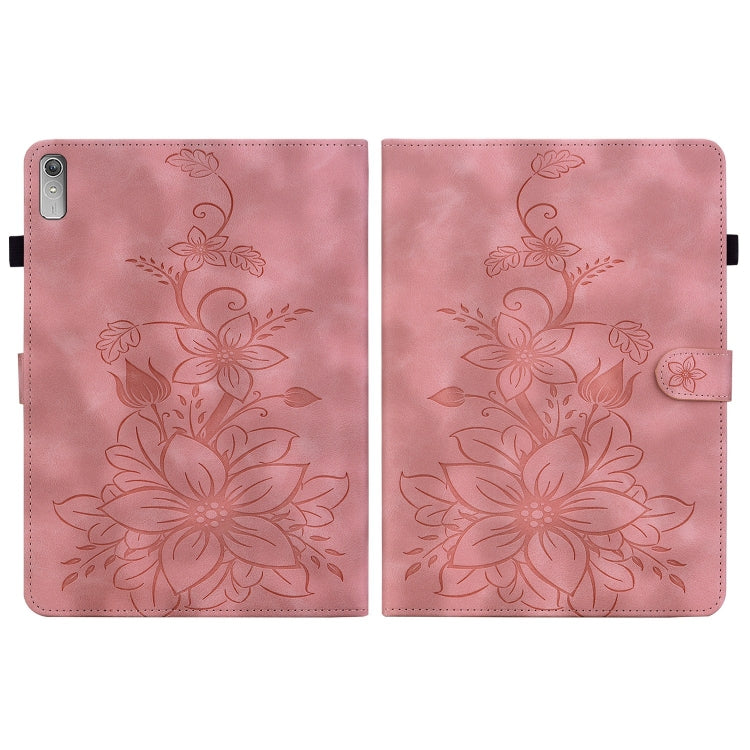 For Lenovo Tab P11 Gen 2 11.5 Lily Embossed Leather Tablet Case(Pink) - Lenovo by PMC TechLife | Online Shopping South Africa | PMC TechLife | Buy Now Pay Later Mobicred