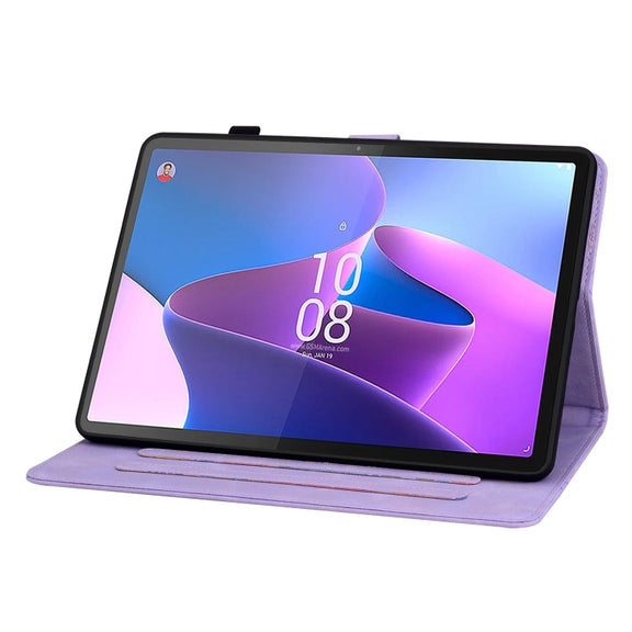 For Lenovo Tab P11 Gen 2 11.5 Lily Embossed Leather Tablet Case(Purple)