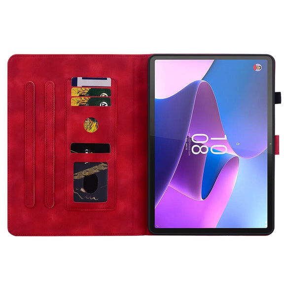 For Lenovo Tab P11 Gen 2 11.5 Lily Embossed Leather Tablet Case(Red)