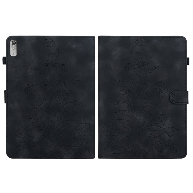 For Lenovo Tab P11 Gen 2 11.5 Lily Embossed Leather Tablet Case(Black) - Lenovo by PMC TechLife | Online Shopping South Africa | PMC TechLife | Buy Now Pay Later Mobicred