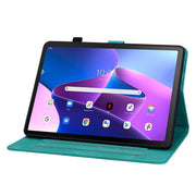 For Lenovo Tab M10 10.1 3rd Gen Lily Embossed Leather Tablet Case(Green)